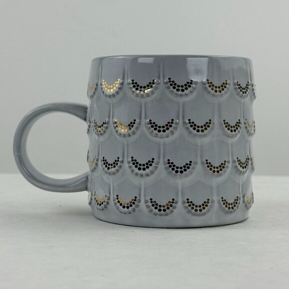 Starbucks 2016 Anniversary Coffee Mug Gray Gold Mermaid Scales Scallops 10 Fl Oz - Picture 3 of 9